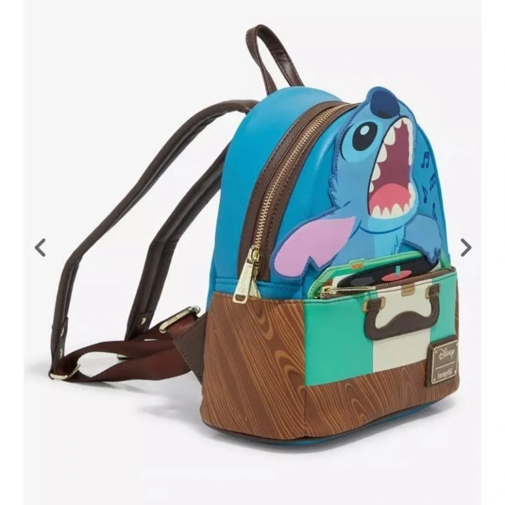 Loungefly Disney Stitch record player Mini Backpack - NWT!! - Picture 2 of 3